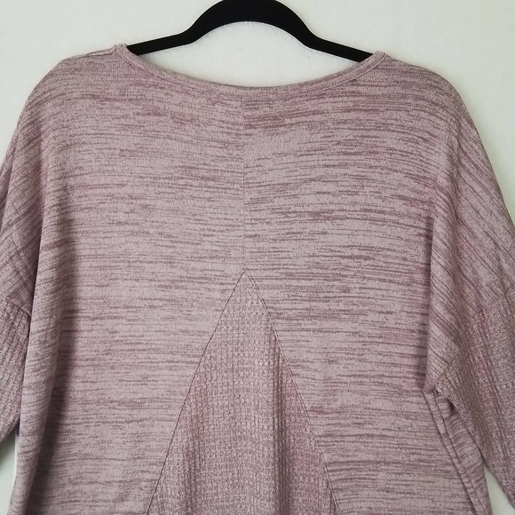 Peyton Primrose Womens Knit Top Sweater 1X Pink Long Sleeve Waffle Knit Scoop - Picture 6 of 9